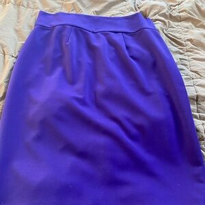 JIBRI high waist pencil skirt. Royal Purple. Mid calf length, back zipper.